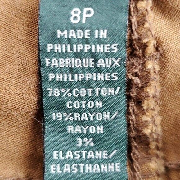 RALPH LAUREN BROWN JEANS PANTS SIZE 8 PETITE 8P TAPERED BOTTOMS FALL COTTON - Picture 5 of 7